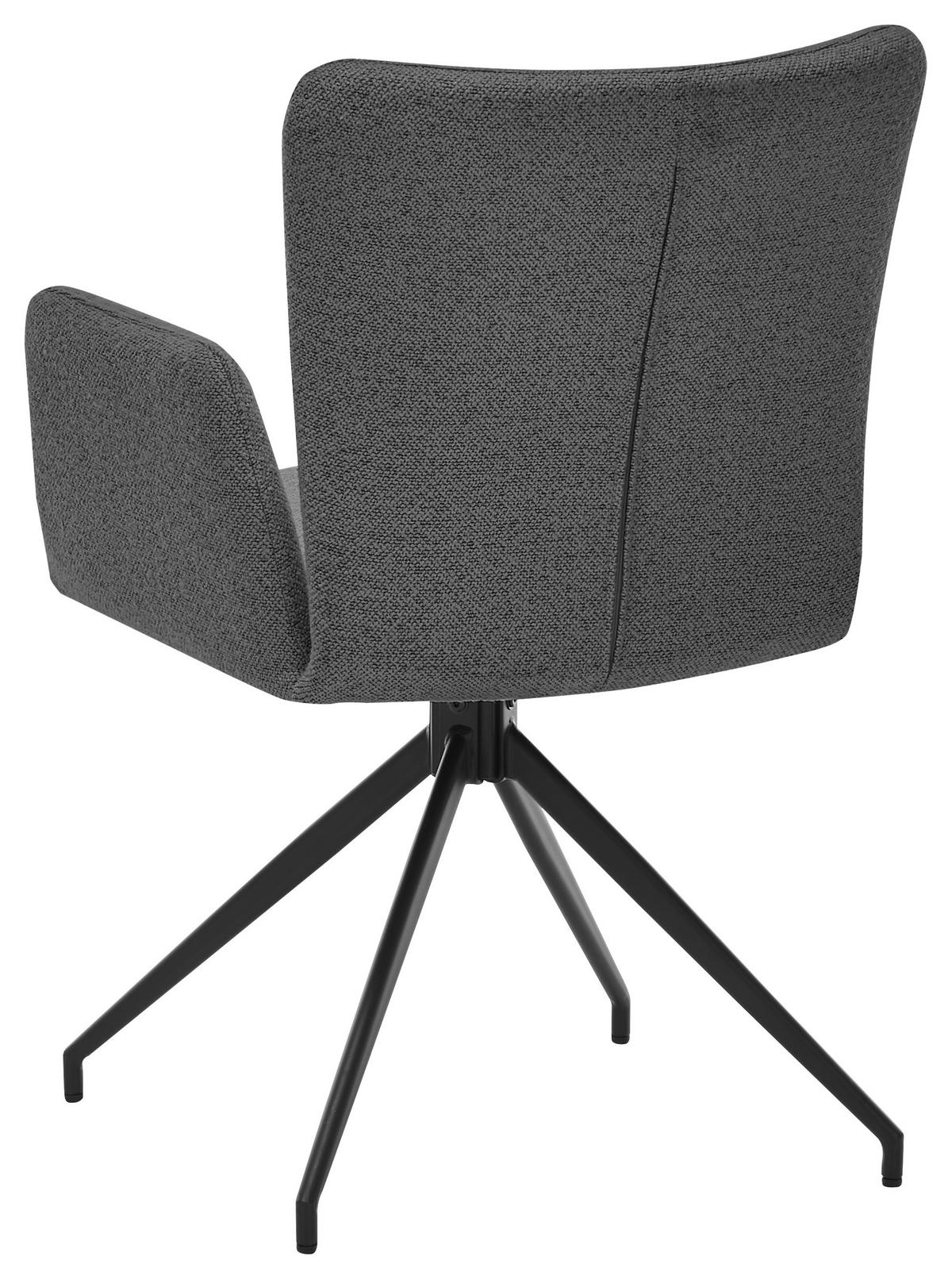ARMLEHNSTUHL  in Stahl Bouclé  - Anthrazit/Schwarz, Trend, Textil/Metall (57/86/61,5cm) - SetOne by Musterring