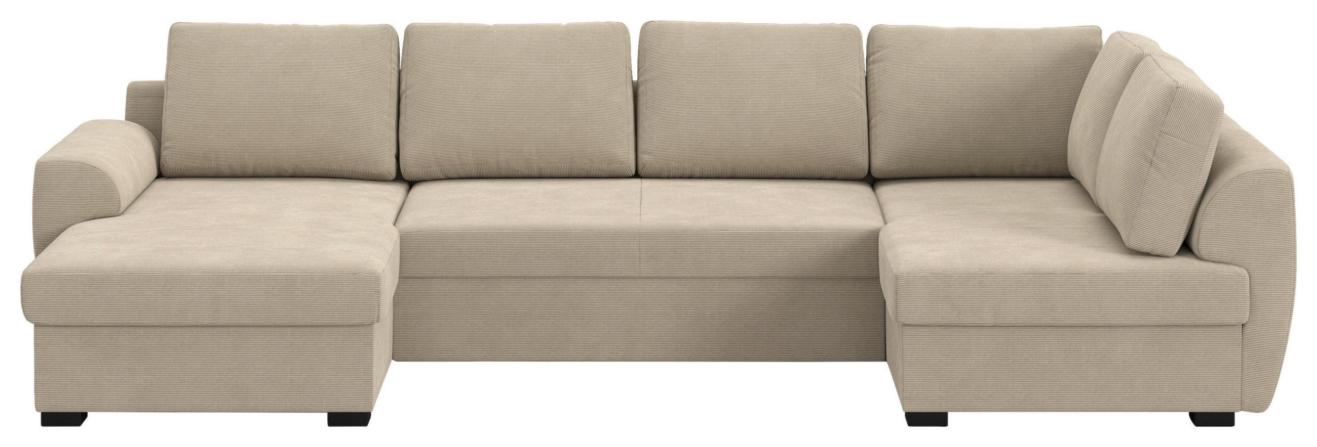 SJEDEĆA GARNITURA tekstil  smeđa   - smeđa/crna, Trend, tekstil/plastika (154/327/86cm) - MID.YOU