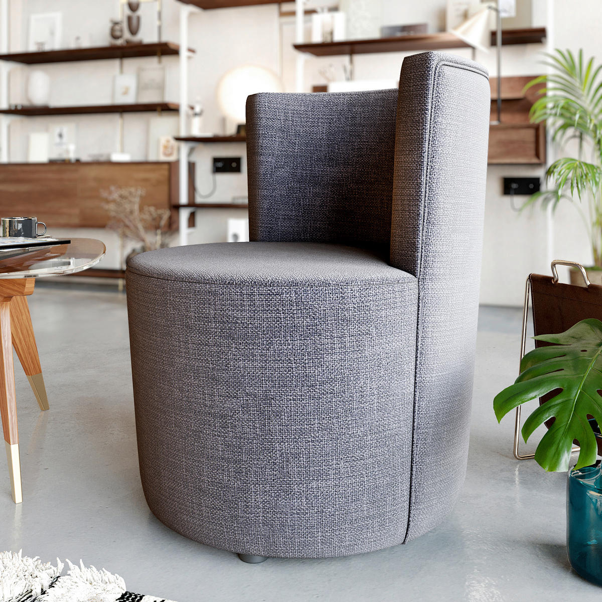 STUHL     Grau  - Grau, Design, Textil (62/75/62cm) - Livetastic