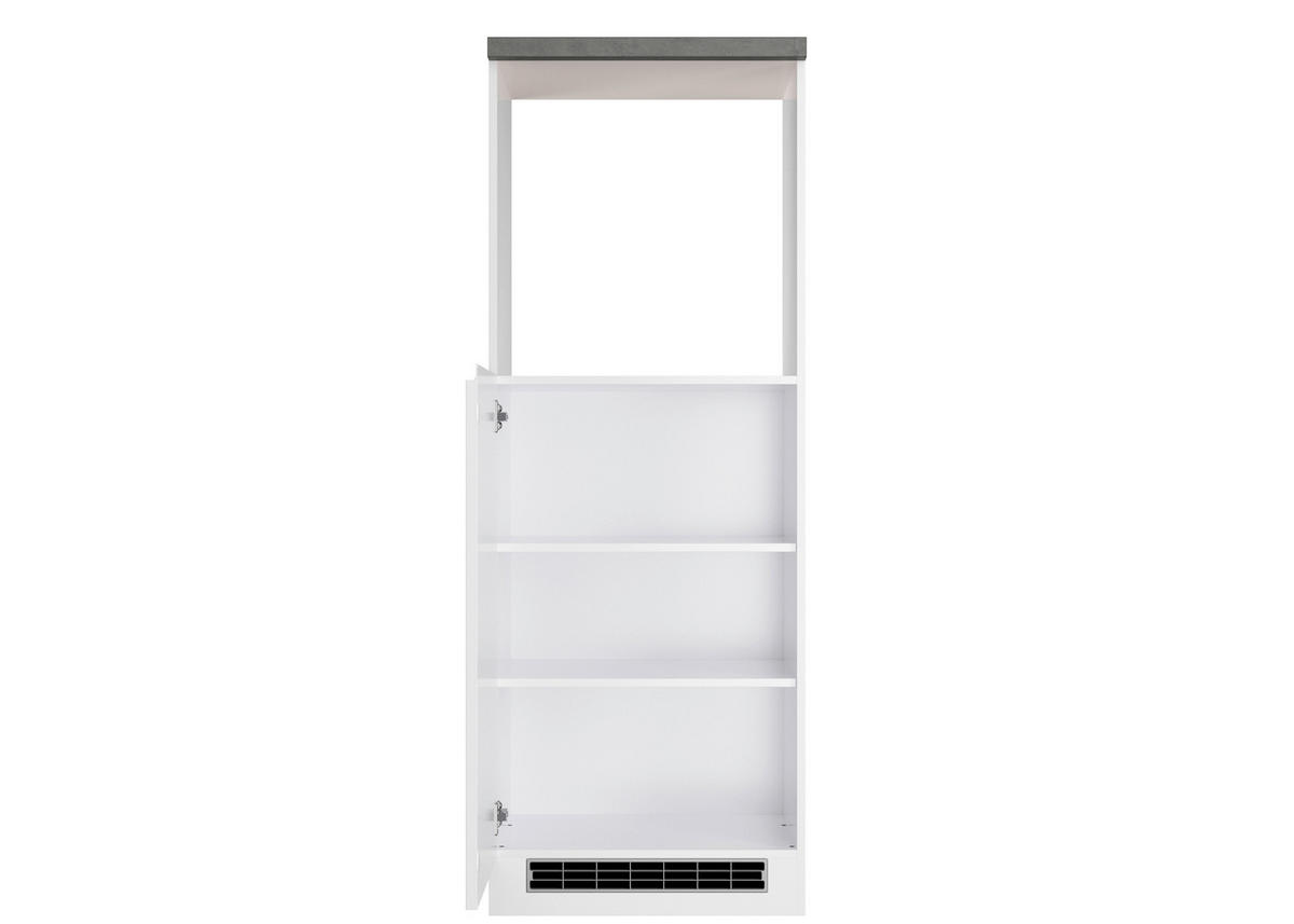 HERDUMBAUSCHRANK 60/86/60 cm  in Grau, Weiß, Weiß Hochglanz  - Weiß Hochglanz/Weiß, LIFESTYLE, Holzwerkstoff (60/86/60cm) - Held