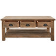 COUCHTISCH Mangoholz massiv 115/70/45 cm rechteckig Braun  - Silberfarben/Braun, Trend, Holz/Metall (115/70/45cm) - Ambia Home