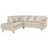 Ecksofa Echtleder Rücken echt - Beige/Alufarben, Design, Leder/Metall (246/220cm) - Celina Home
