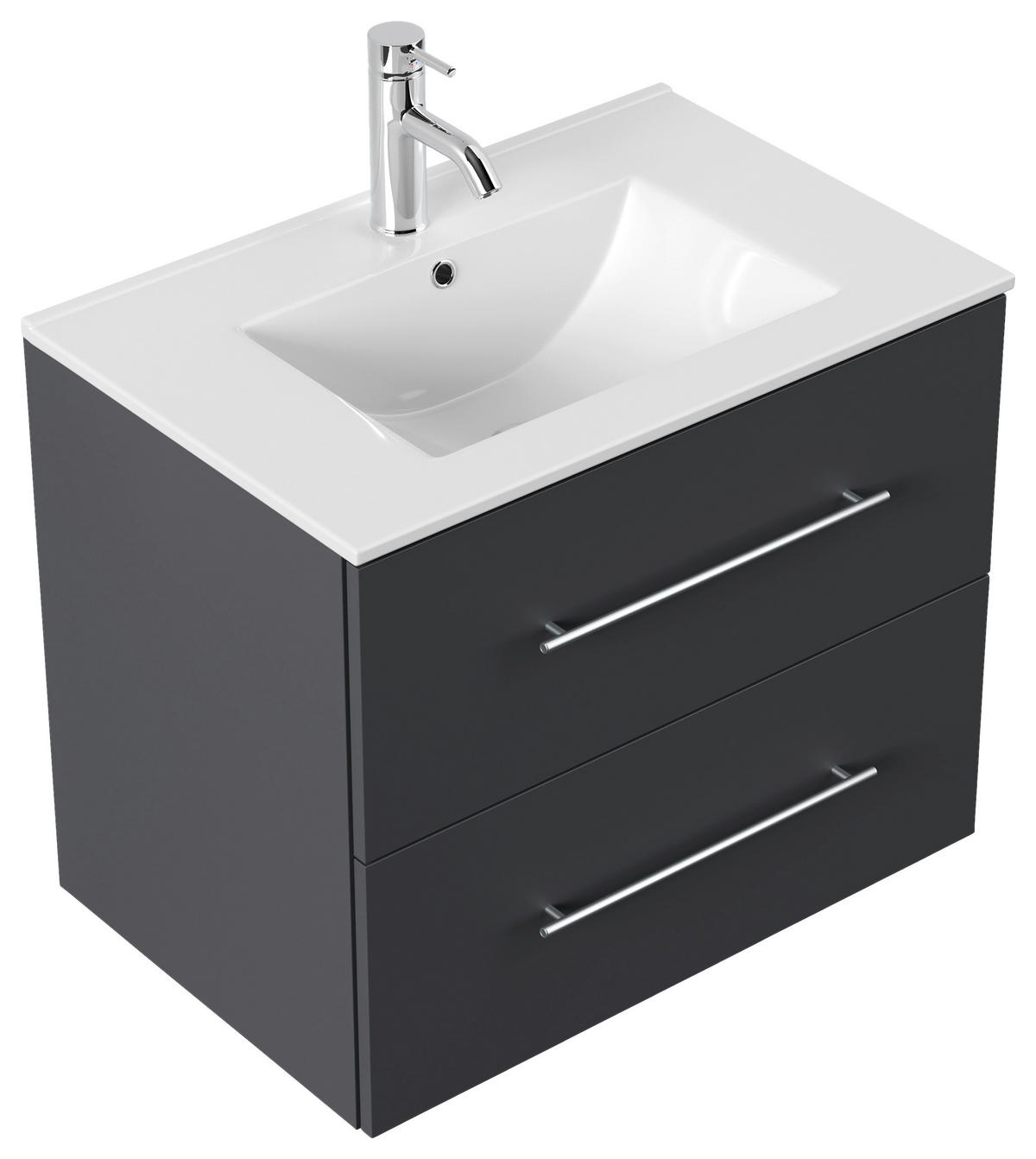 WASCHTISCHKOMBI 71 cm  - Graphitfarben/Weiß, Basics, Keramik/Holzwerkstoff (71cm) - MID.YOU