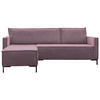 ECKSOFA Altrosa Cord  - Schwarz/Altrosa, Design, Textil/Metall (232/90/154cm) - MID.YOU