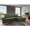 ECKSOFA in Chenille Grün  - Chromfarben/Grün, Modern, Textil/Metall (314/184cm) - Livetastic