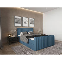 BOXBETT 140/200 cm  Blau  - Blau/Schwarz, Basics, Kunststoff/Textil (140/200cm) - Carryhome