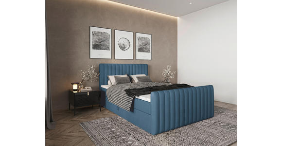 BOXBETT 140/200 cm  in Blau  - Blau/Schwarz, Basics, Kunststoff/Textil (140/200cm) - Carryhome