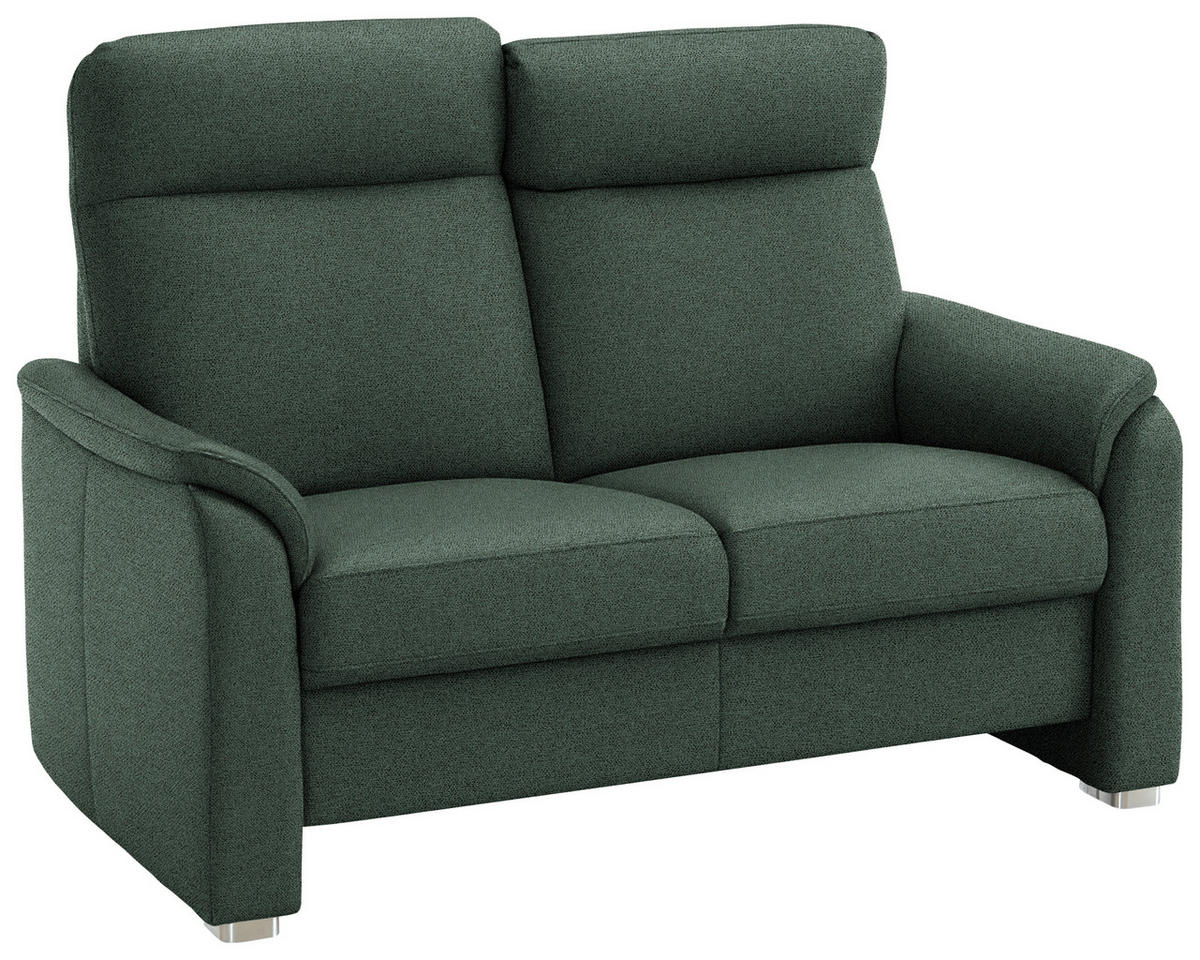2-SITZER-SOFA  in Flachgewebe Dunkelgrün  - Dunkelgrün/Alufarben, KONVENTIONELL, Textil/Metall (156/107/95cm) - Beldomo Comfort
