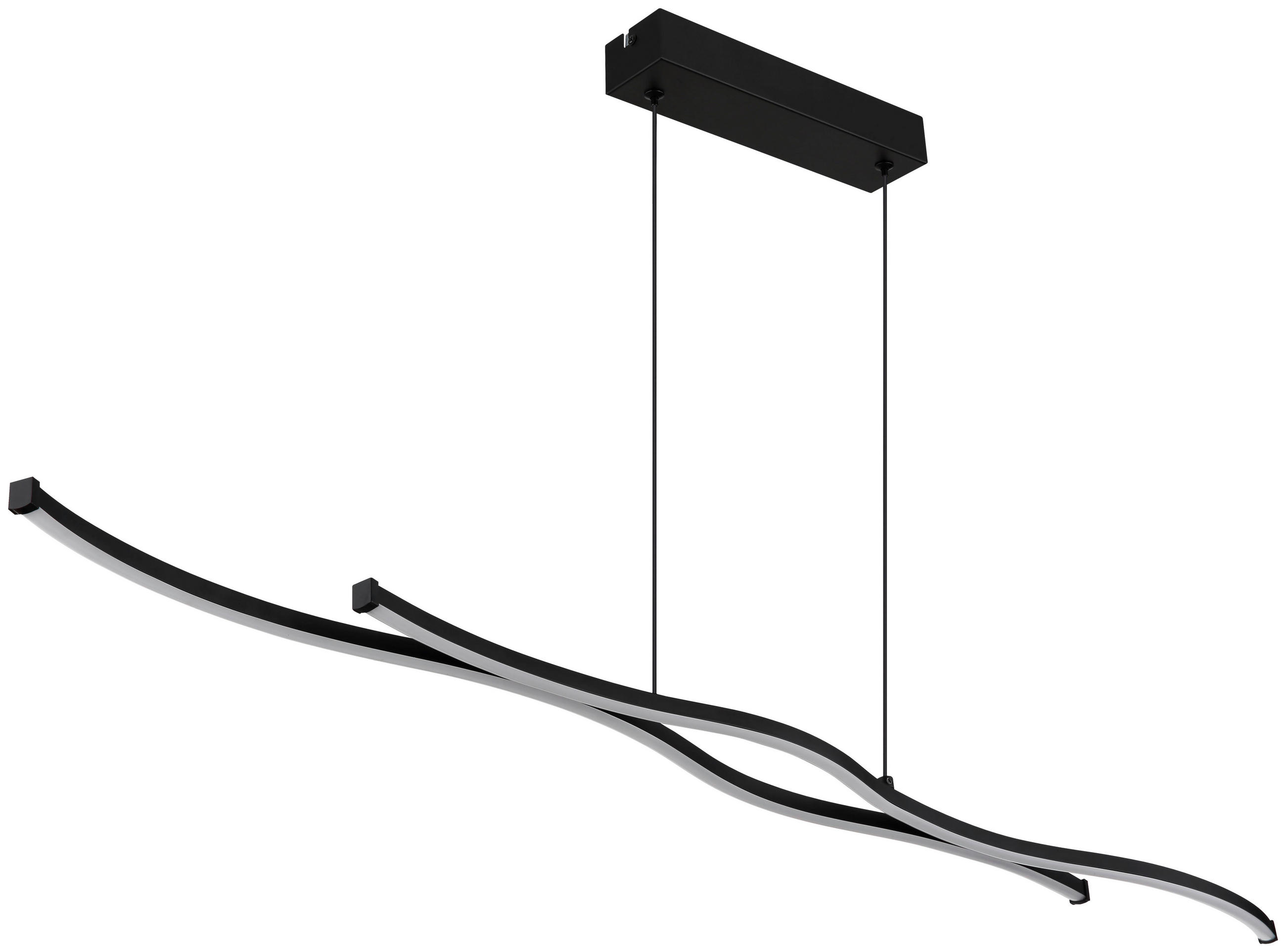 HÄNGELEUCHTE 110,4/8,6/120 cm   - Opal/Schwarz, Design, Kunststoff/Metall (110,4/8,6/120cm) - Novel