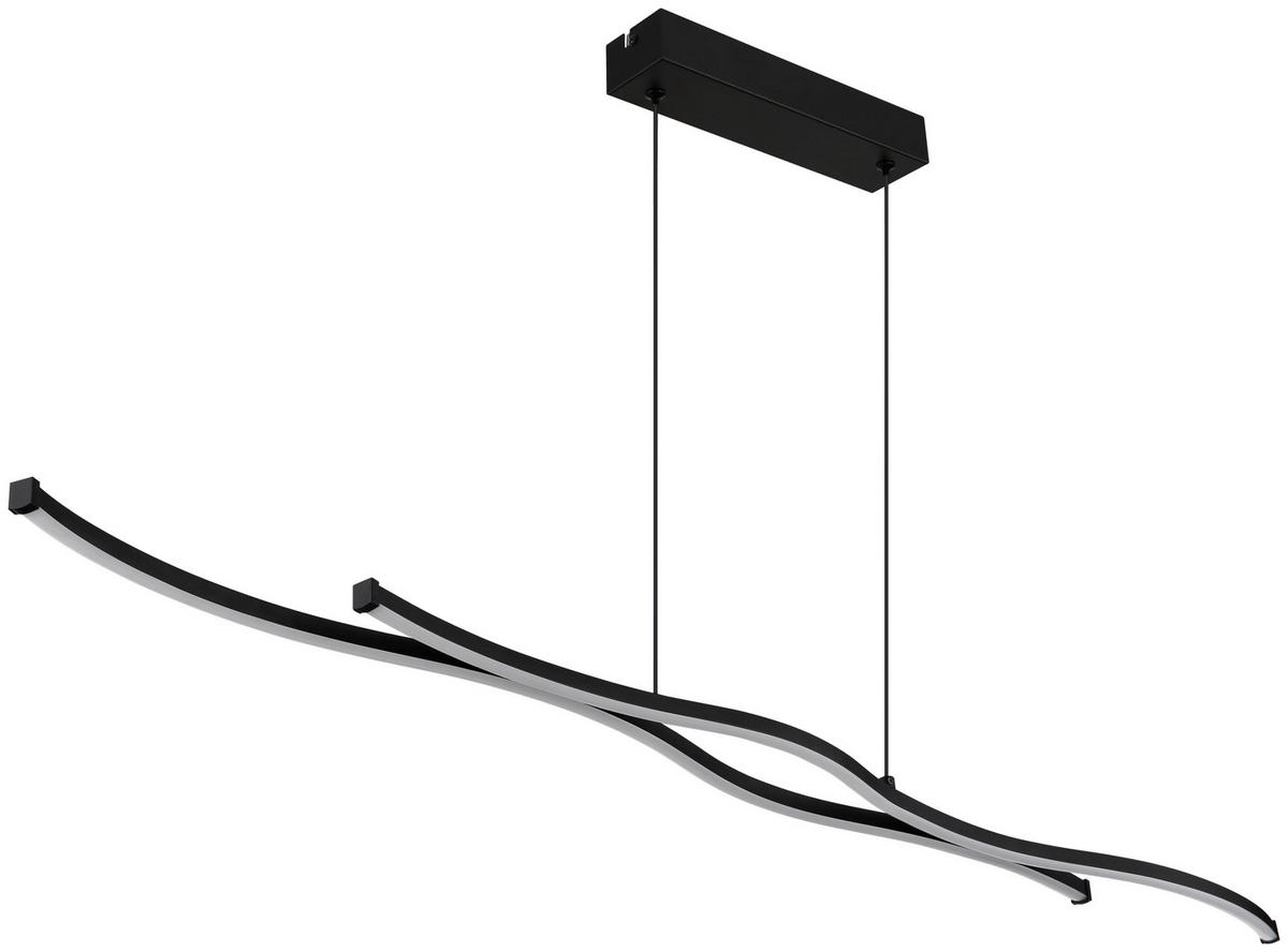HÄNGELEUCHTE 110,4/8,6/120 cm   - Opal/Schwarz, Design, Kunststoff/Metall (110,4/8,6/120cm) - Novel