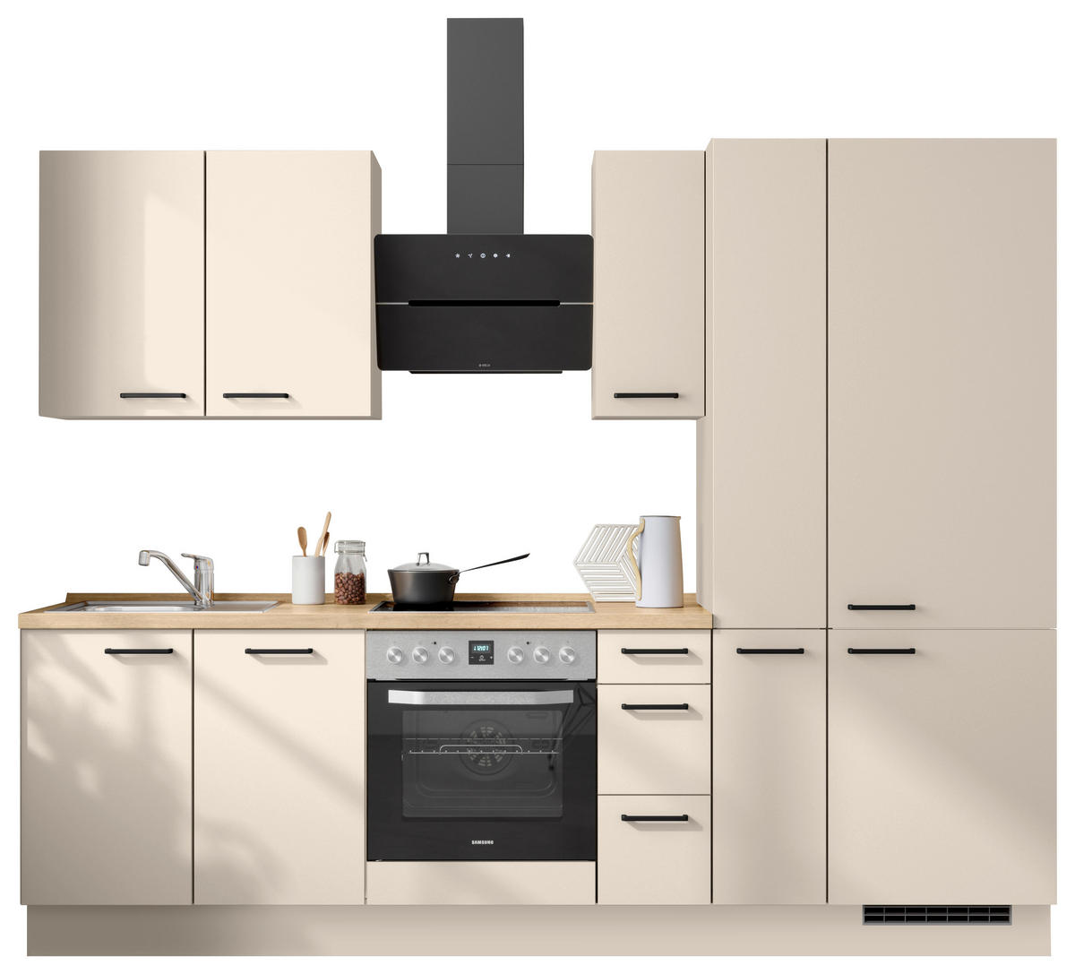 KÜCHENLEERBLOCK 270 cm   in Eichefarben, Sandfarben  - Sandfarben/Eichefarben, MODERN, Holzwerkstoff/Metall (270cm) - Nobilia