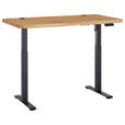 SCHREIBTISCH 140/70/76-119 cm Eichefarben elektrisch höhenverstellbar  - Eichefarben/Schwarz, MODERN, Holz/Metall (140/70/76-119cm) - Linea Natura