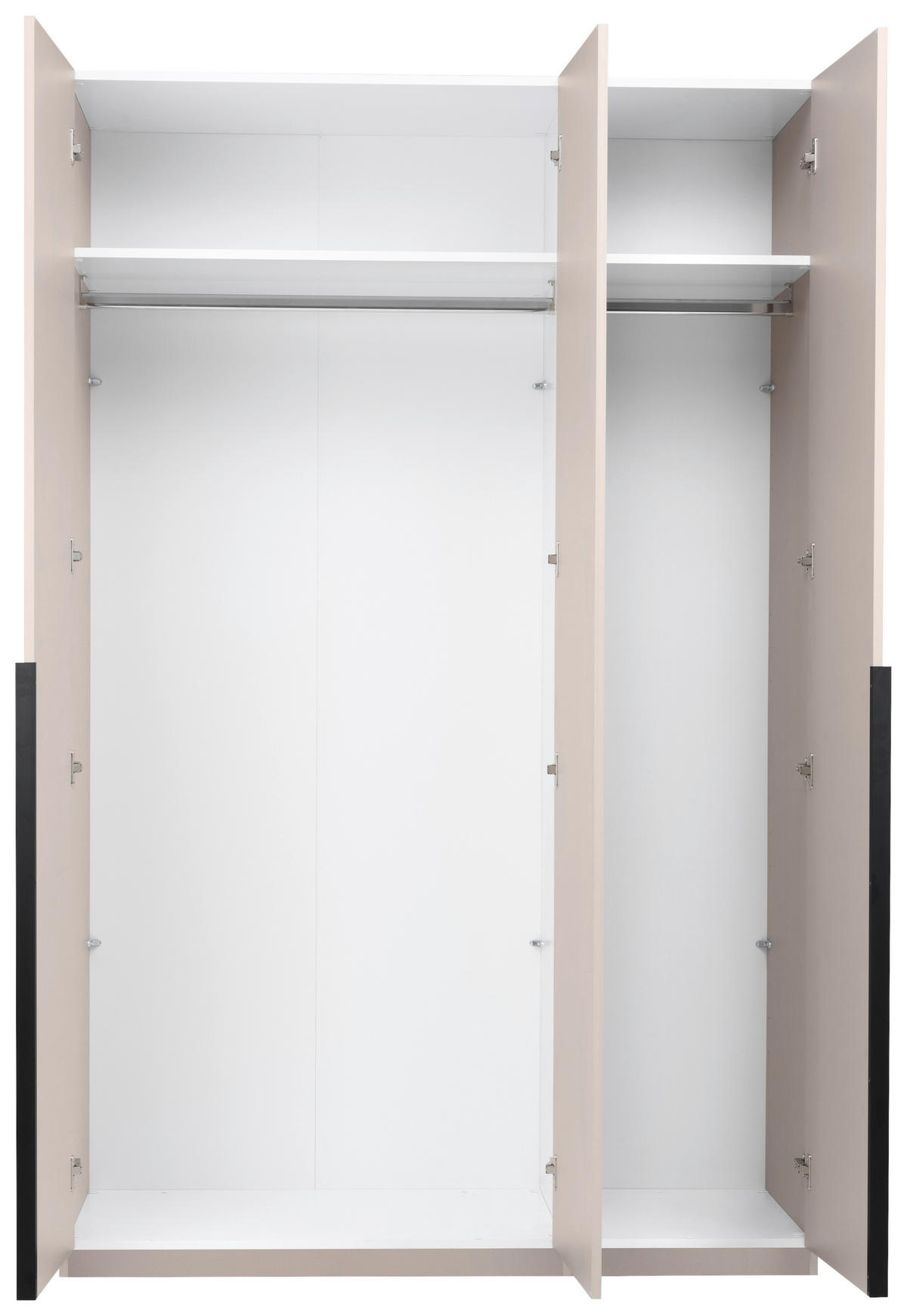 DREHTÜRENSCHRANK  in Kaschmir  - Kaschmir/Schwarz, MODERN, Holzwerkstoff/Metall (134/211/55cm) - MID.YOU