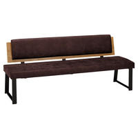 SITZBANK in Holz, Metall, Textil Braun  - Schwarz/Braun, Modern, Holz/Textil (200/85/60cm) - Venda