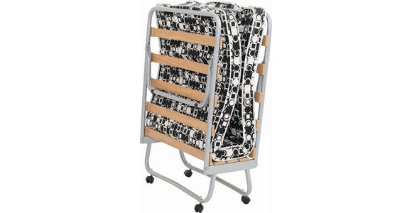 KLAPPBETT 80/190 cm in - Schwarz/Alufarben, Basics, Textil/Metall (80/190cm) - Carryhome