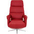 RELAXSESSEL Echtleder Relaxfunktion - Edelstahlfarben/Rot, Design, Leder (75/118/82cm) - Welnova