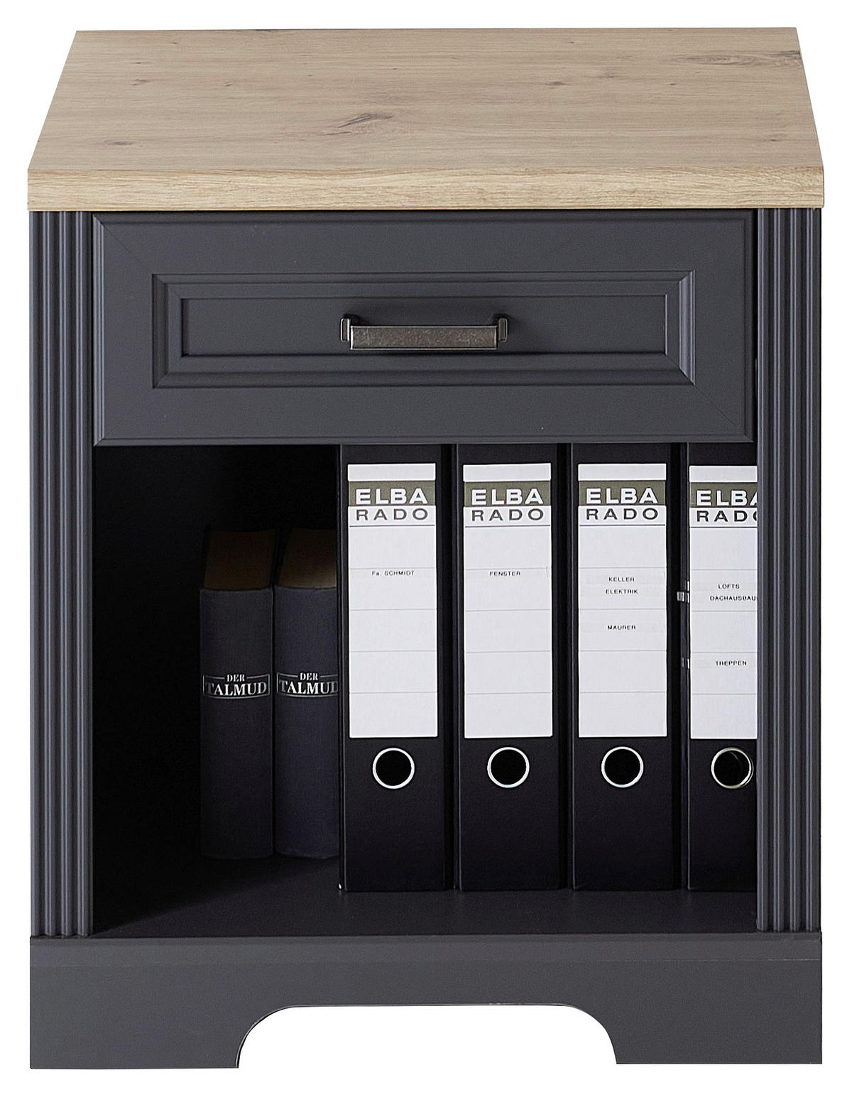 ROLLCONTAINER 54/62/39 cm  - Graphitfarben/Eiche Artisan, KONVENTIONELL, Holzwerkstoff/Metall (54/62/39cm) - Carryhome