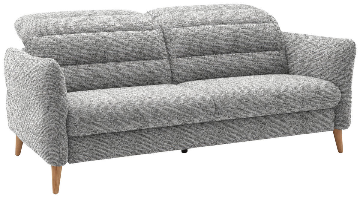 2-SITZER-SOFA in Webstoff Hellgrau  - Eiche Bianco/Hellgrau, Design, Holz/Textil (192-220/85-106/98-112cm) - Dieter Knoll