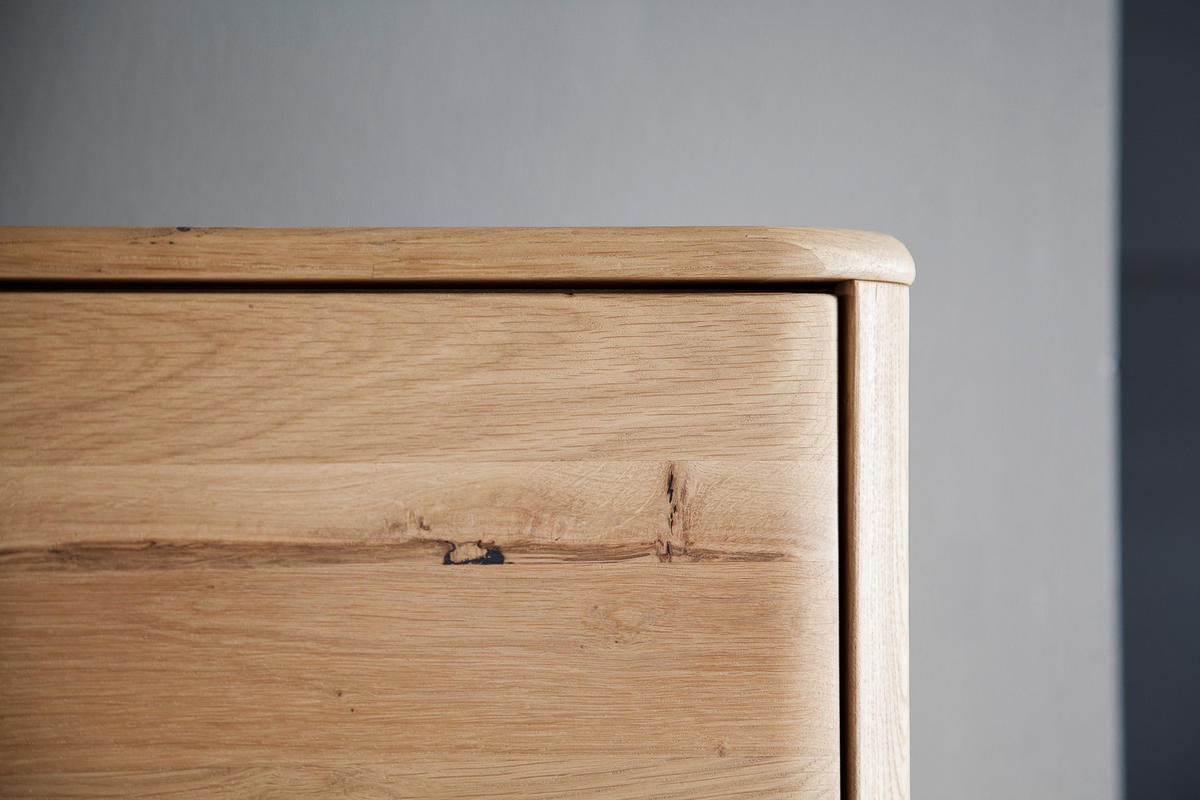 SIDEBOARD  in 156/90/44 cm  - Eichefarben/Silberfarben, Design, Holz/Metall (156/90/44cm) - Livetastic