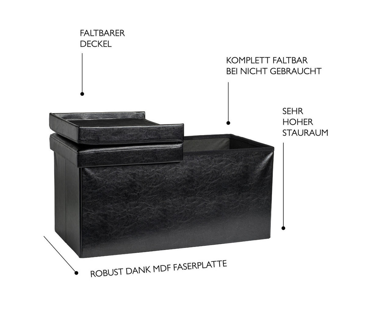 TRUHENBANK in  - Design (76/37,5/38cm) - Echtwerk
