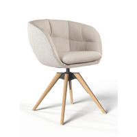 ARMLEHNSTUHL  Sitzfläche 360° drehbar, Gestellauswahl, ergonomische Rückenlehne, Stoff-/Lederauswahl Jacquard  Sandfarben  - Sandfarben/Eichefarben, Design, Holz/Textil (56/85/64cm) - Dieter Knoll