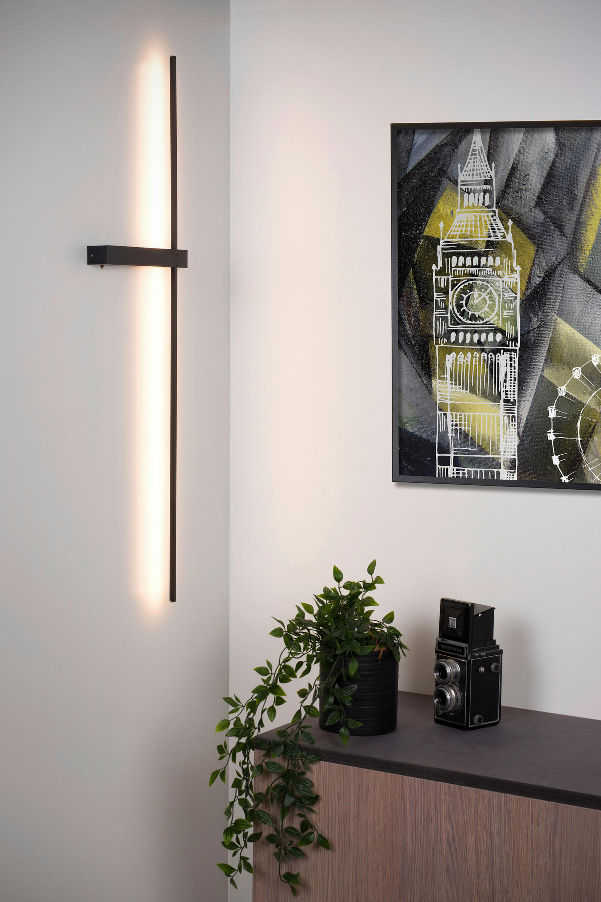 LED-WANDLEUCHTE 90/4/22 cm   - Schwarz, Design, Metall (90/4/22cm) - Lucide