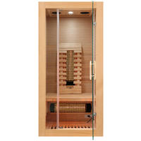 INFRAROTKABINE für 1 Personen  - Naturfarben, Basics, Glas/Holz (90/190/90cm) - Sanotechnik