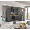 ECKKÜCHE 250/175 cm  in Graphitfarben  - Schwarz/Graphitfarben, Basics, Holzwerkstoff/Metall (250/175cm) - Carryhome