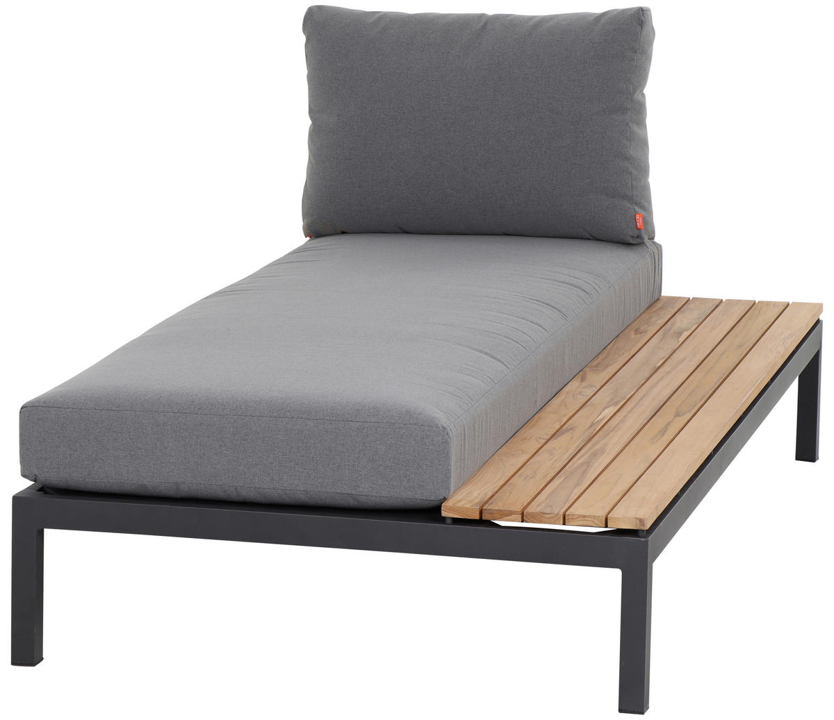 LOUNGEGARNITUR Teakholz massiv Aluminium  - Anthrazit/Grau, KONVENTIONELL, Holz/Textil (252/84/354cm) - Siena Garden