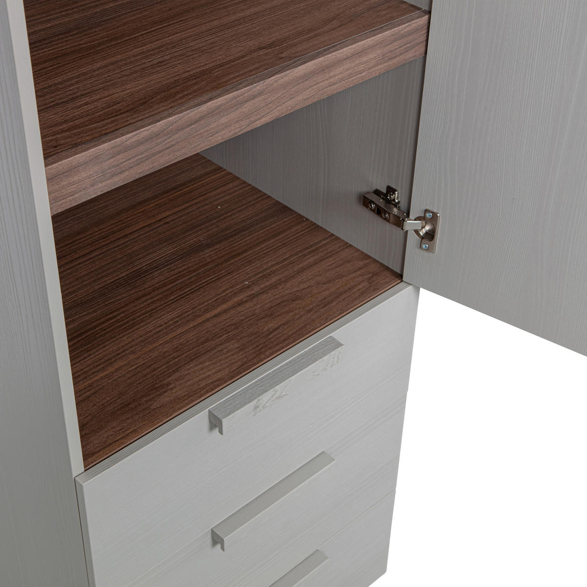 DREHTÜRENSCHRANK 55/210/58 cm 1-türig Grau  - Grau, Design, Holz (55/210/58cm) - Livetastic