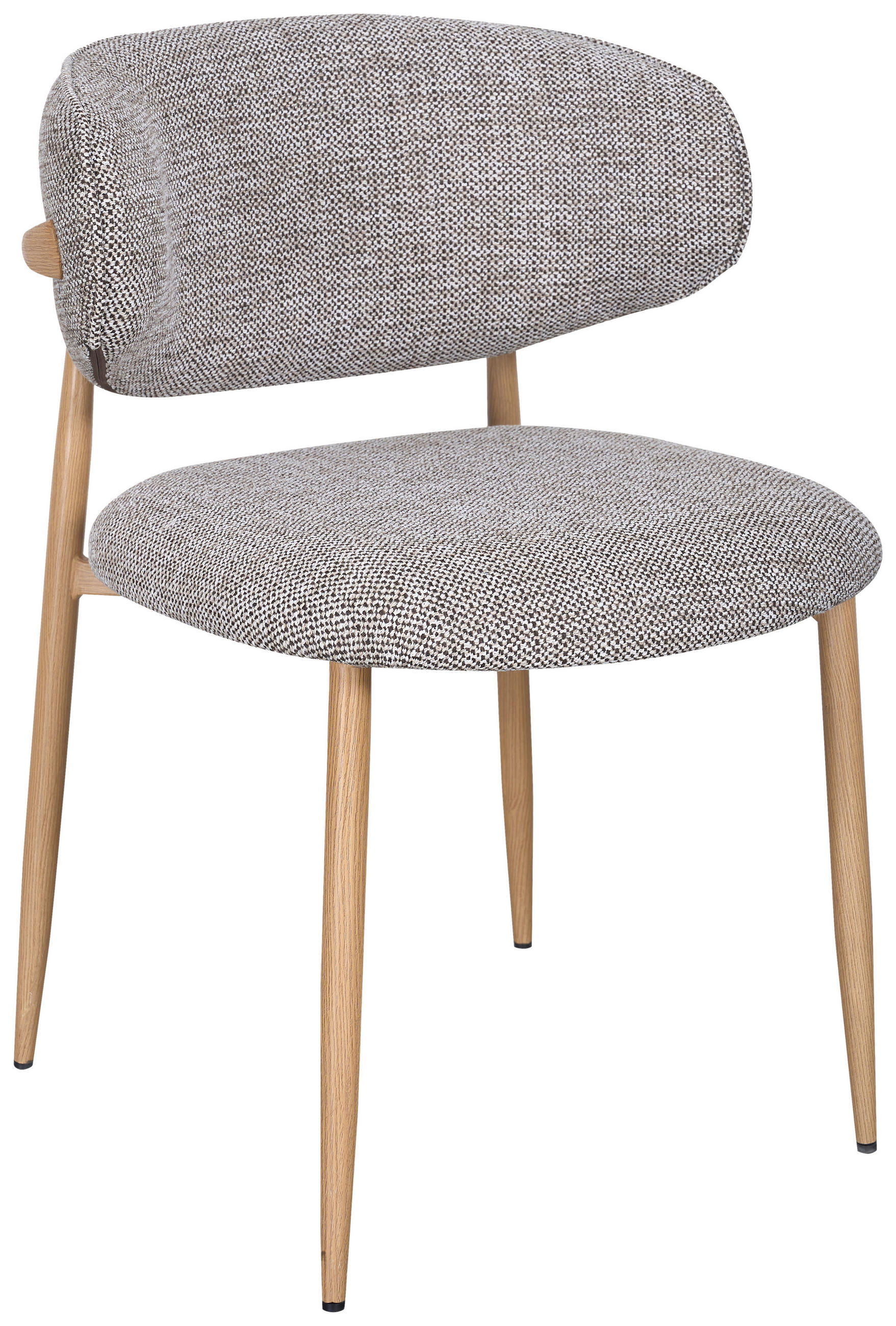 STUHL   Webstoff  Braun, Eichefarben  - Eichefarben/Braun, Design, Textil/Metall (54/80/59cm) - Novel