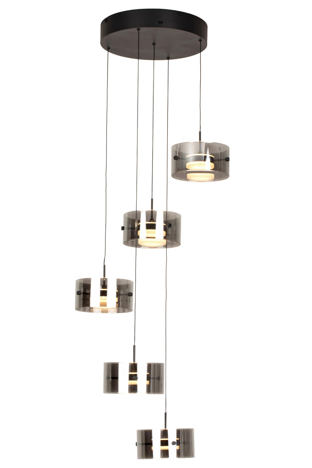 LED-HÄNGELEUCHTE Nusakan 43/150 cm   - Schwarz, Design, Glas/Kunststoff (43/150cm) - Novel