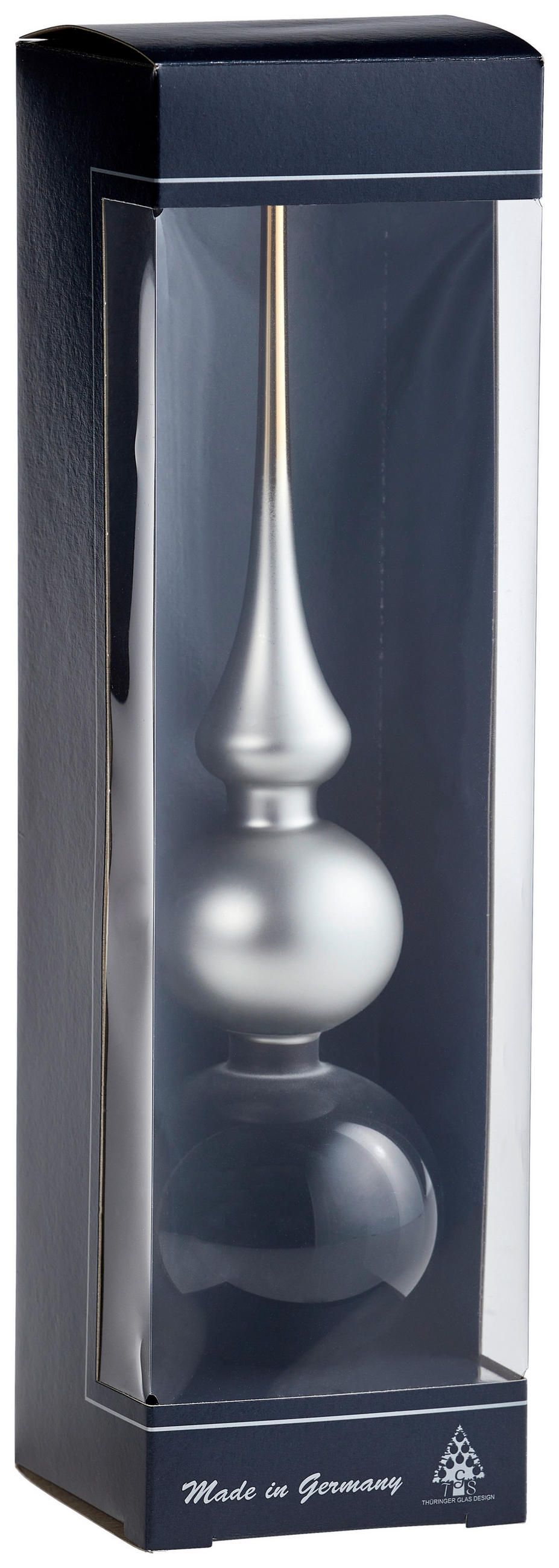 CHRISTBAUMSPITZE  - Goldfarben/Schwarz, Basics, Glas (31cm)