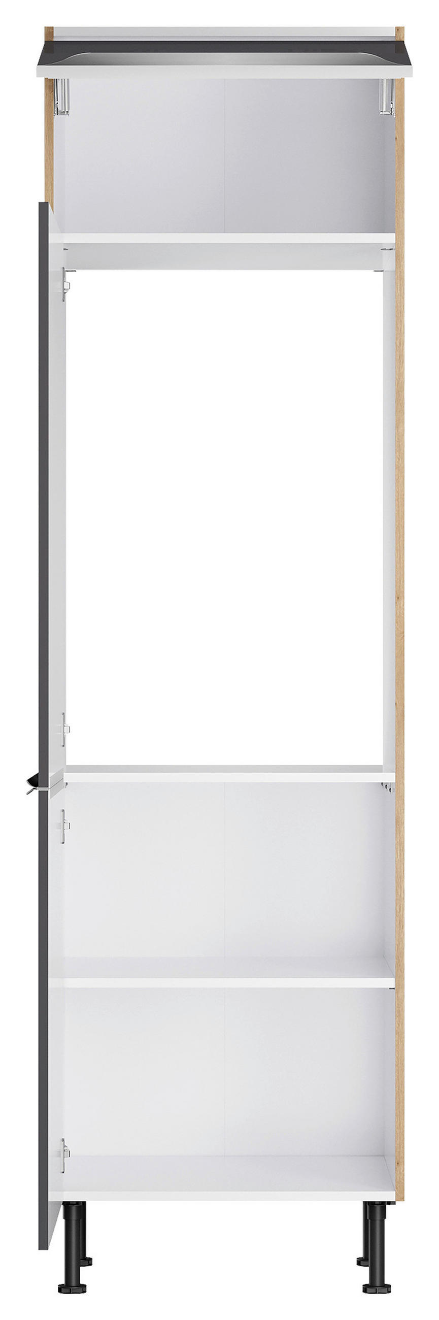 GERÄTEUMBAUSCHRANK 60/211,8/58,1 cm  in Anthrazit, Wildeiche  - Wildeiche/Edelstahlfarben, Basics, Holzwerkstoff/Metall (60/211,8/58,1cm) - Optifit