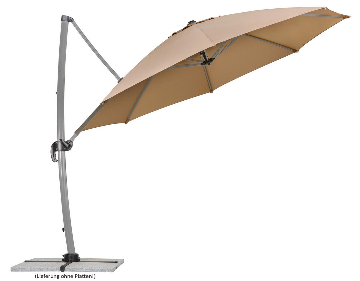 AMPELSCHIRM 350 cm Sandfarben  - Sandfarben/Grau, Basics, Textil/Metall (374/269/350cm) - Schneider