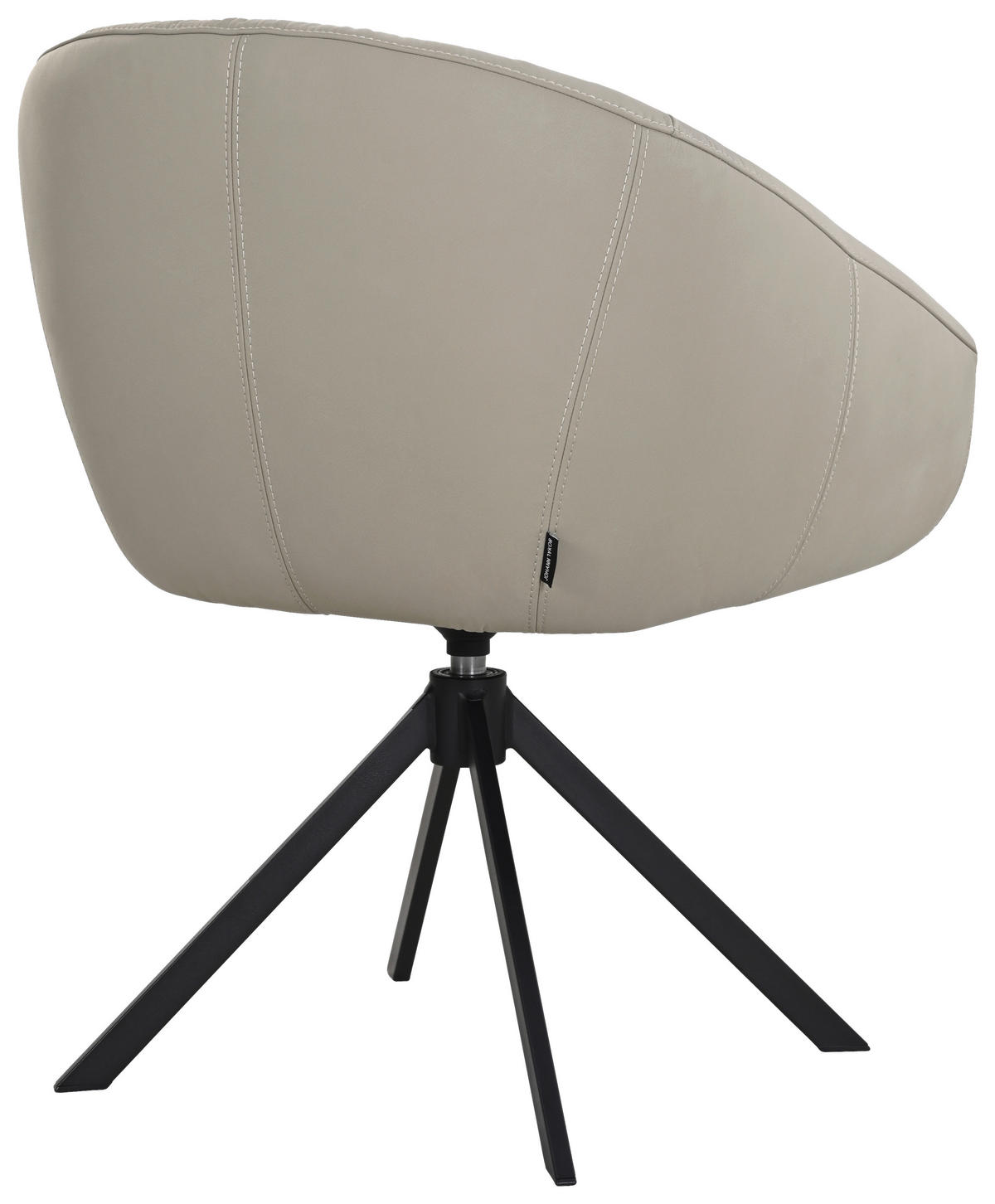 ARMLEHNSTUHL  Lederauswahl, Sitzfläche 360° drehbar  Echtleder  - Greige/Schwarz, Design, Leder/Metall (64/81.5/61cm) - Johann Jakob