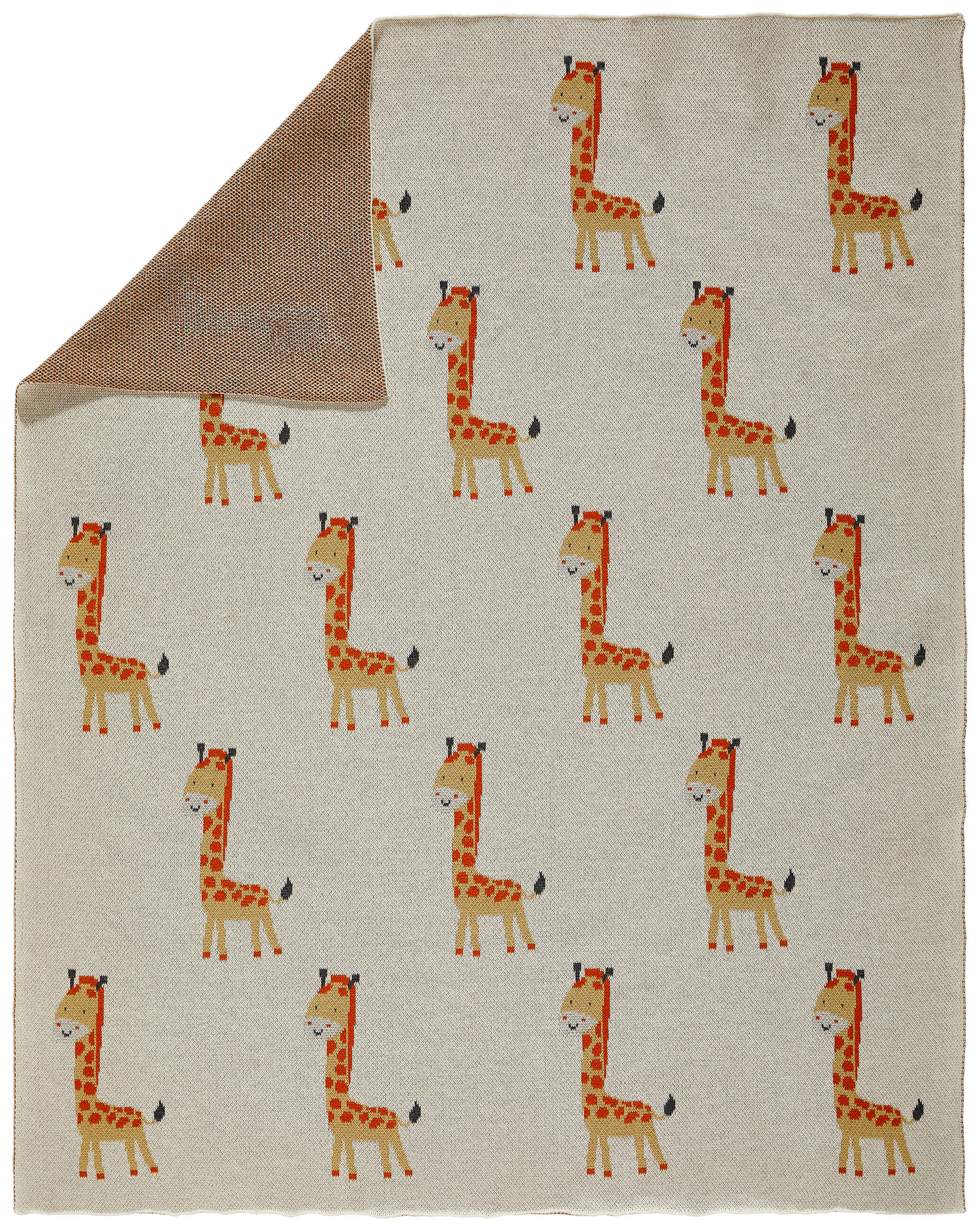 SCHMUSEDECKE GIRAFFE  80/100 cm  - Orange/Weiß, Trend, Textil (80/100cm) - Avelia