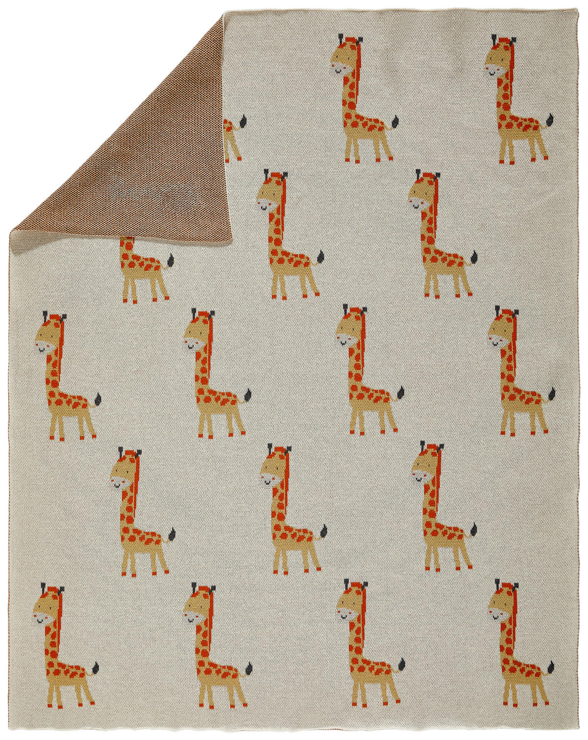 SCHMUSEDECKE GIRAFFE  80/100 cm  - Orange/Weiß, Trend, Textil (80/100cm) - Avelia
