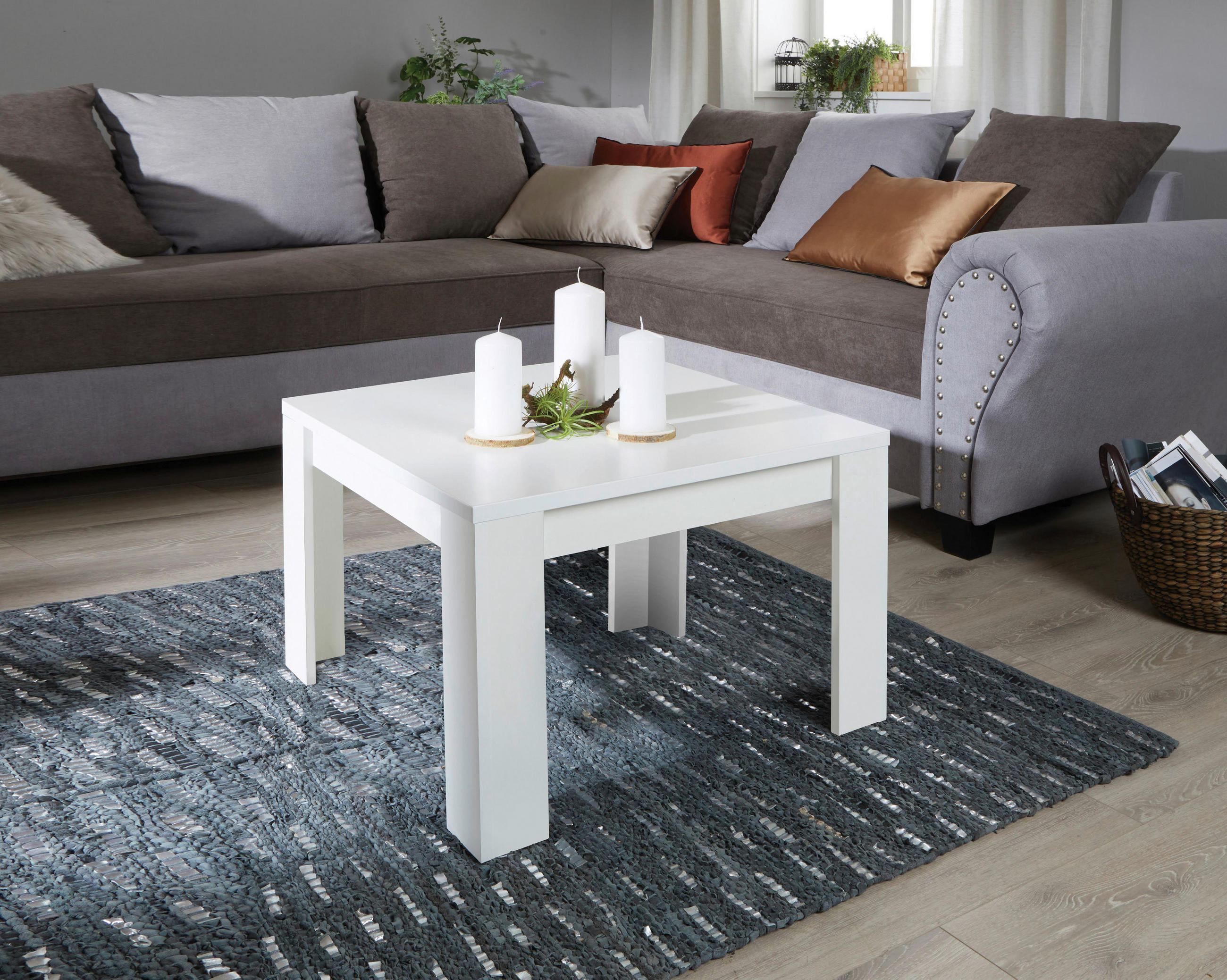 KLUBSKA MIZA, 50/46/50 cm bela  - bela, Moderno, leseni material (50/46/50cm) - Ti'me