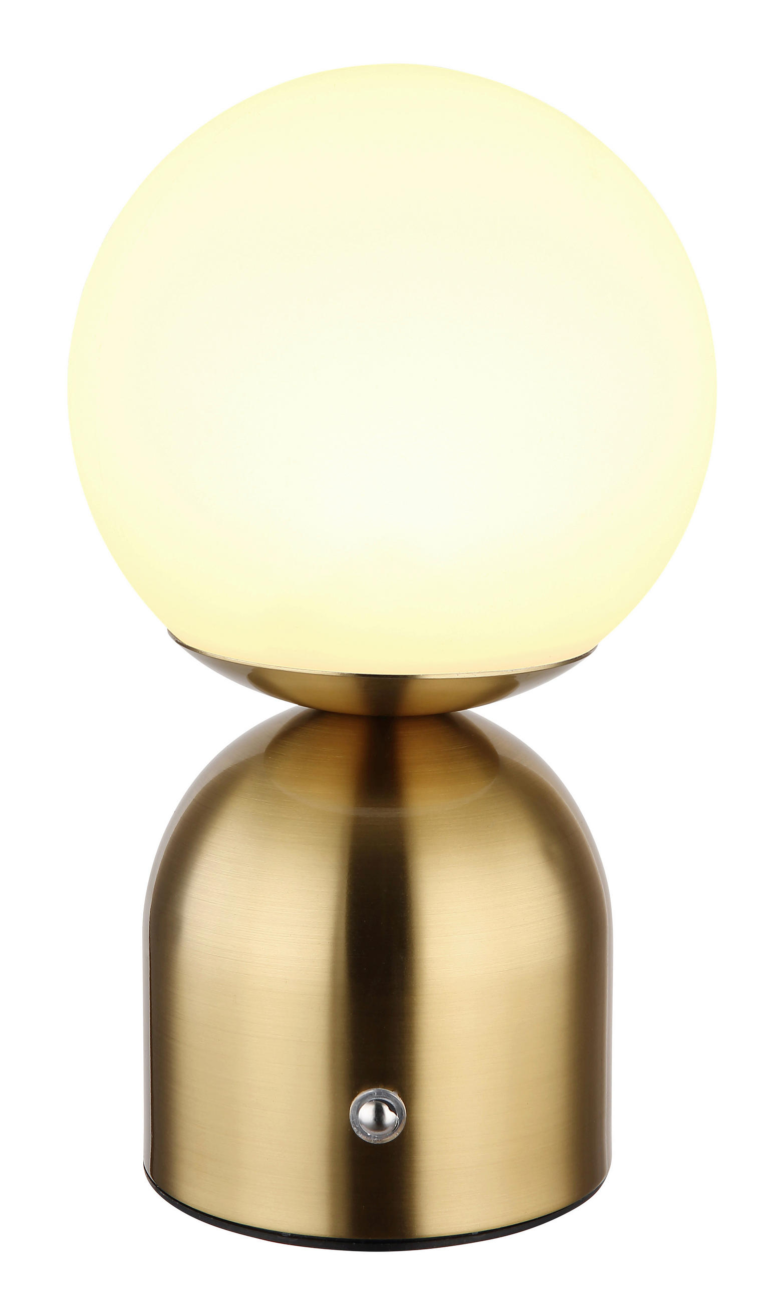 AKKU-TISCHLEUCHTE 12/21 cm   - Messingfarben/Opal, KONVENTIONELL, Kunststoff/Metall (12/21cm) - Globo