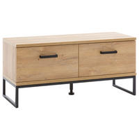 GARDEROBENBANK  in 101/46/38 cm  - Eichefarben/Schwarz, Design, Holzwerkstoff/Metall (101/46/38cm) - Xora