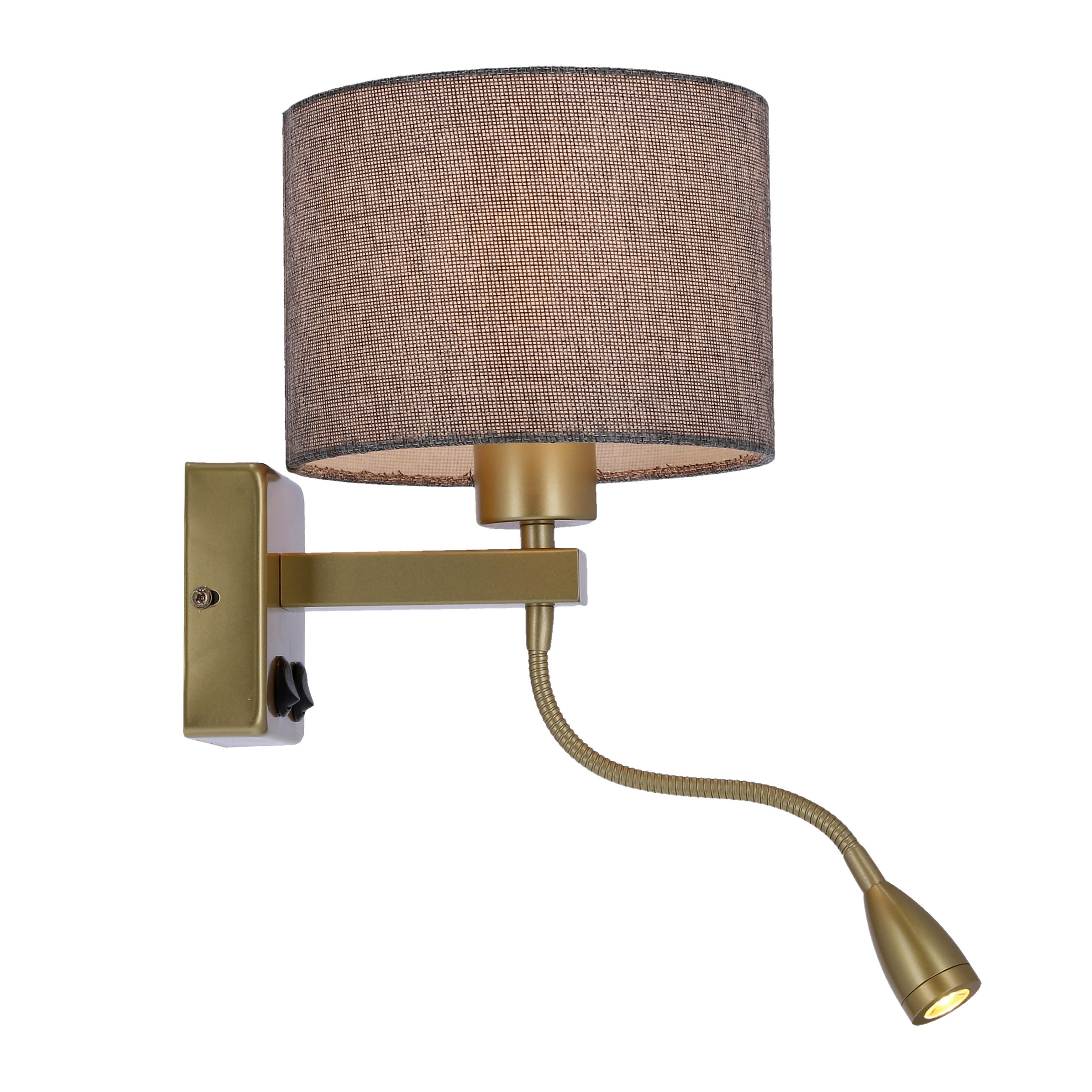 XXXLutz Wandleuchte Polo Grau, Gold 22x44x18 cm