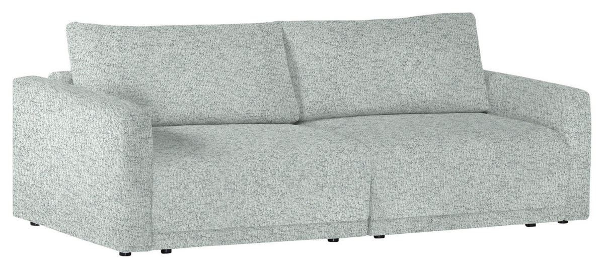 2,5-SITZER in Flachgewebe Hellgrau  - Hellgrau/Schwarz, Design, Kunststoff/Textil (240/70/125cm) - Xora