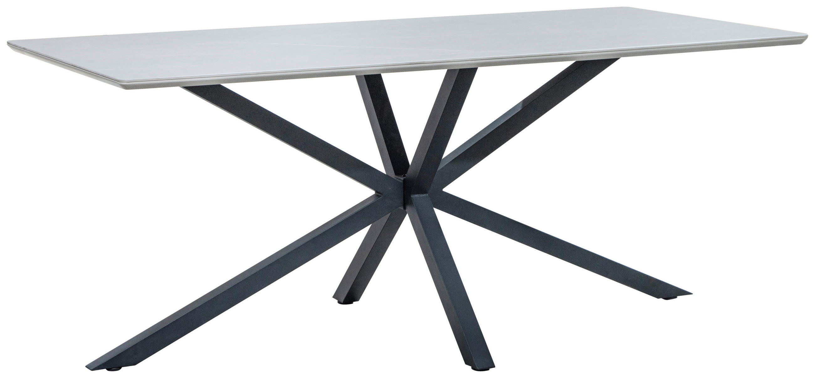 ESSTISCH in Metall, Keramik, Holzwerkstoff 180/90/76 cm  - Hellgrau/Schwarz, Design, Keramik/Holzwerkstoff (180/90/76cm) - Boxxx