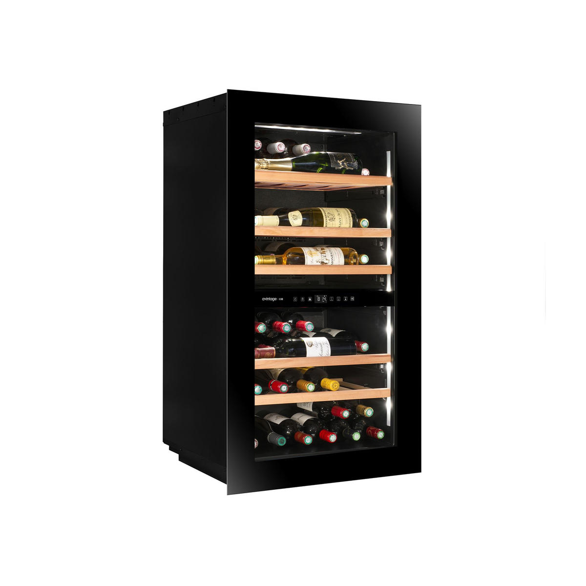 WEINKÜHLSCHRANK AVI105PLATINUM  - Schwarz, Basics, Glas/Holz (59,0/105,5/56,5cm)
