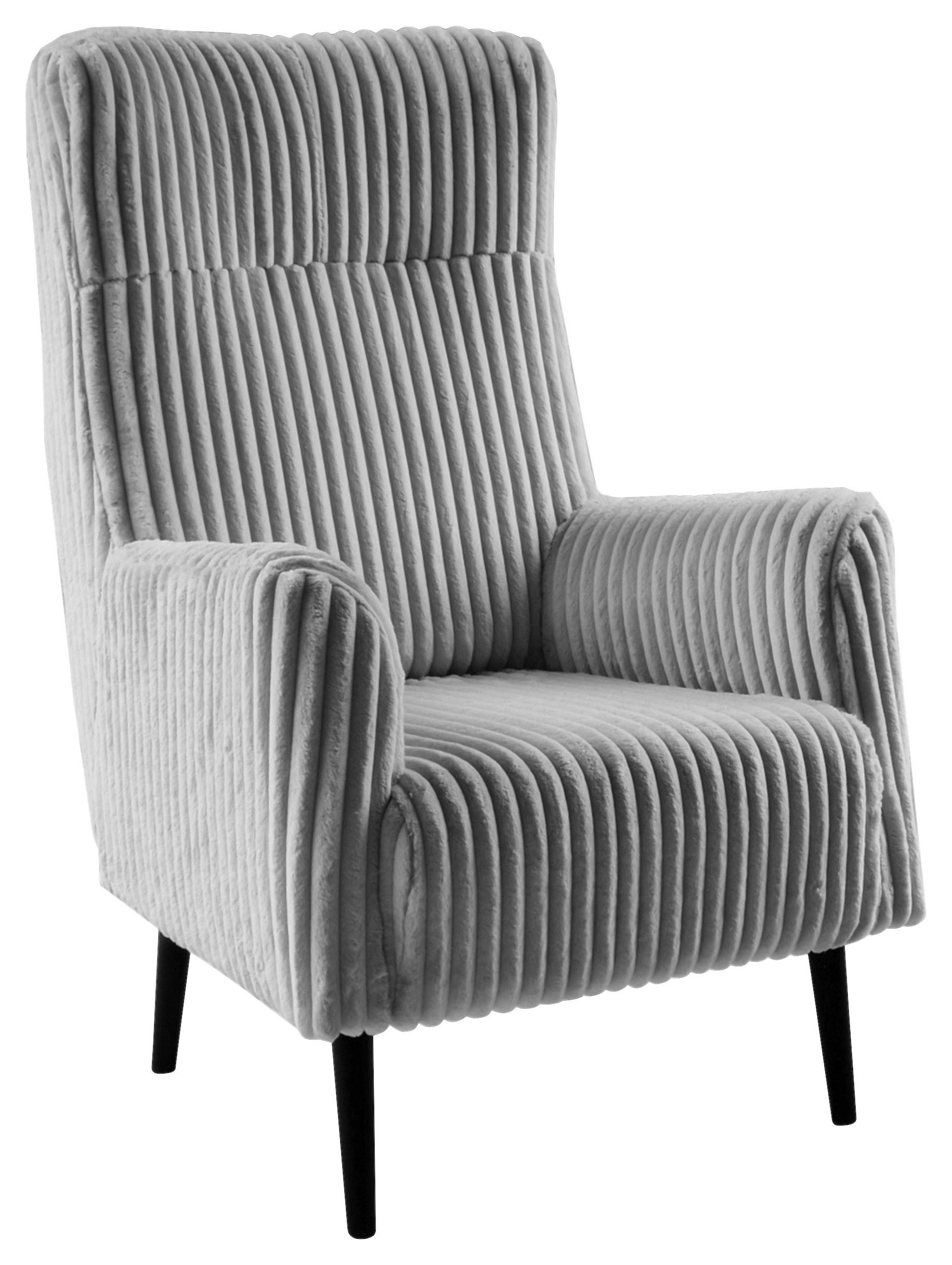 FOTEL - világosszürke/fekete, Design, textil/fa (113/70/82cm) - Ambia Home