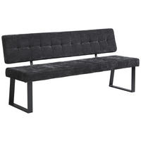 SITZBANK in Metall, Textil Dunkelgrau  - Dunkelgrau/Schwarz, MODERN, Textil/Metall (180/85/56cm) - Livetastic