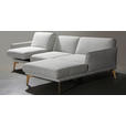 ECKSOFA Creme, Hellgrau Flachgewebe  - Eichefarben/Creme, Design, Holz/Textil (289/164cm) - Valnatura