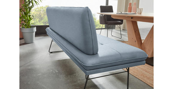SITZBANK in Metall, Textil Blau, Schwarz  - Blau/Schwarz, Design, Textil/Metall (195/87/65cm) - Dieter Knoll