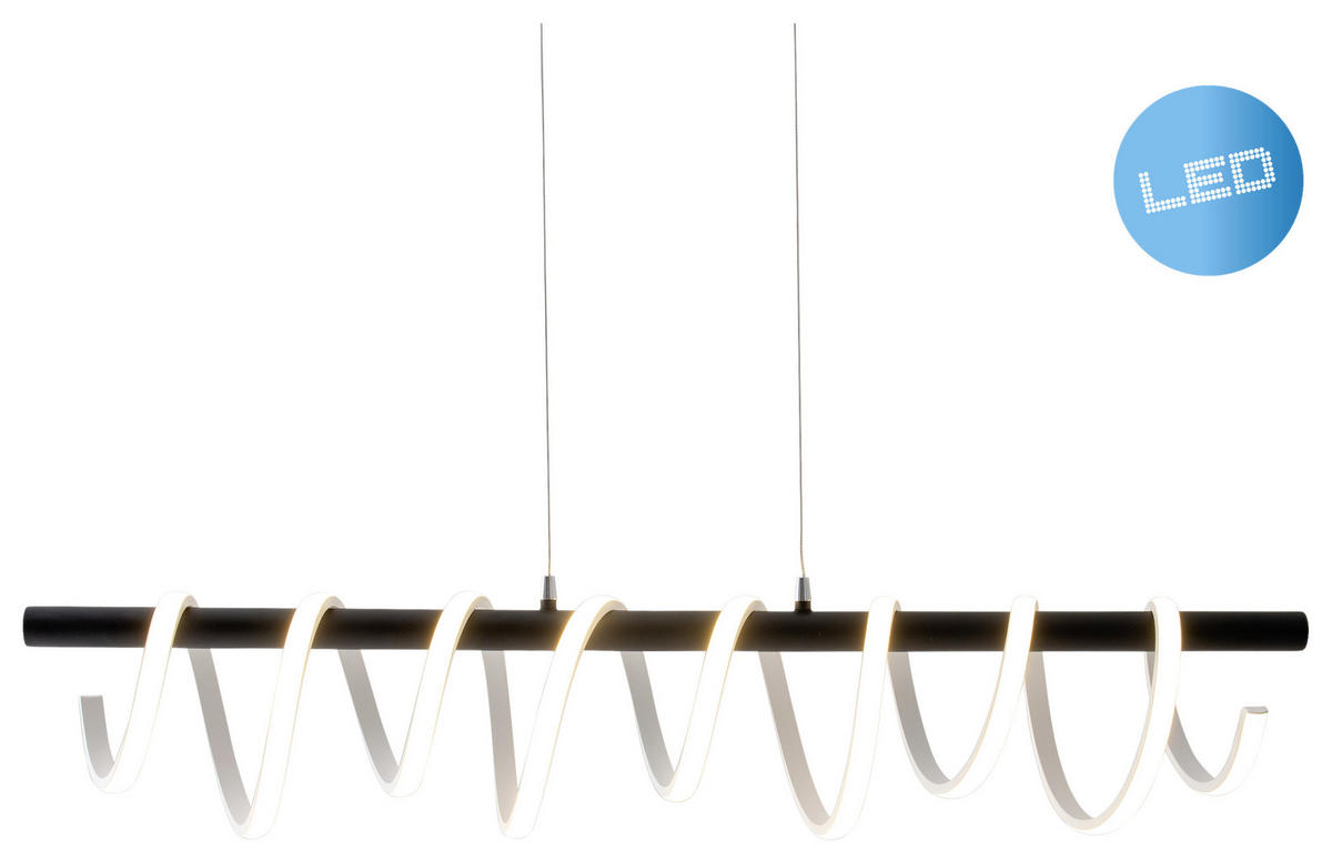 LED-HÄNGELEUCHTE 100/6/150 cm  - Schwarz/Weiß, Design, Kunststoff/Metall (100/6/150cm) - Näve